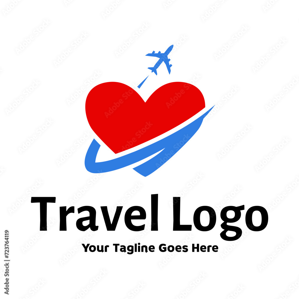 Travel Love Logo, Editable Vector Logo Template Vector. Love Trip Travel Logo Design Template Travel Love Logo, Editable Vector Logo Template Vector. Love Trip Travel Logo Design Template