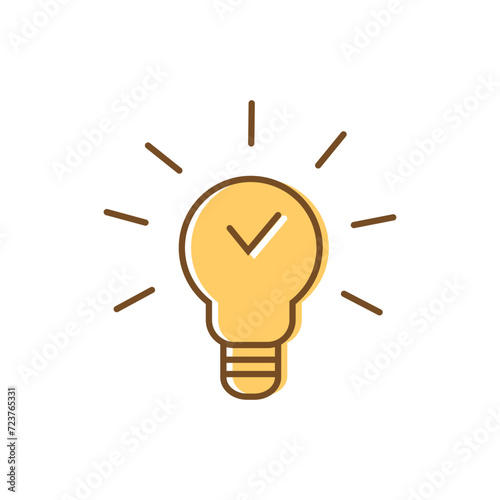 black bulb with checkmark like quick tip icon
