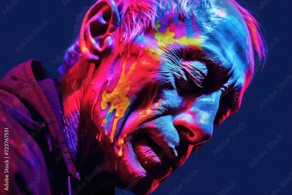 Obraz premium Crying sad person and tears portrait