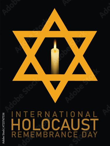 International Holocaust Remembrance Day vector. Star of David . January 27. Important day