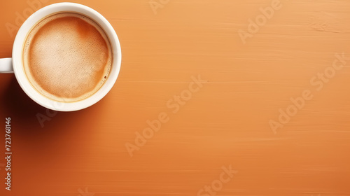 Cup of coffee, orange copy space