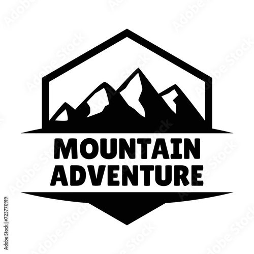Adventure and outdoor vintage logo template, badge or emblem style. Mountain logo vector design template.