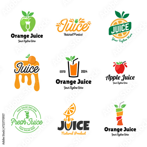 Set of vector juice logos on white background