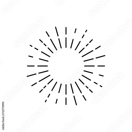 Vector illustration of sunburst vintage hipster style