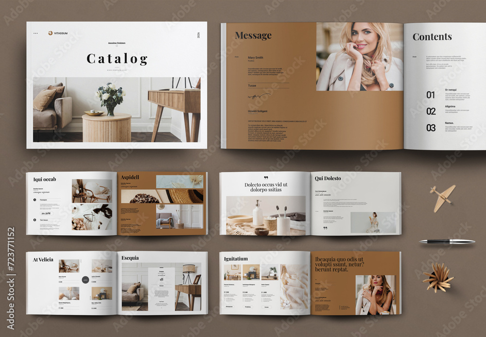 Catalog Magazine Template Layout Landscape Stock Template | Adobe Stock