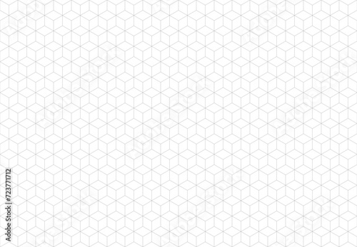 Cubes line geometric abstract grid seamless pattern. Vector