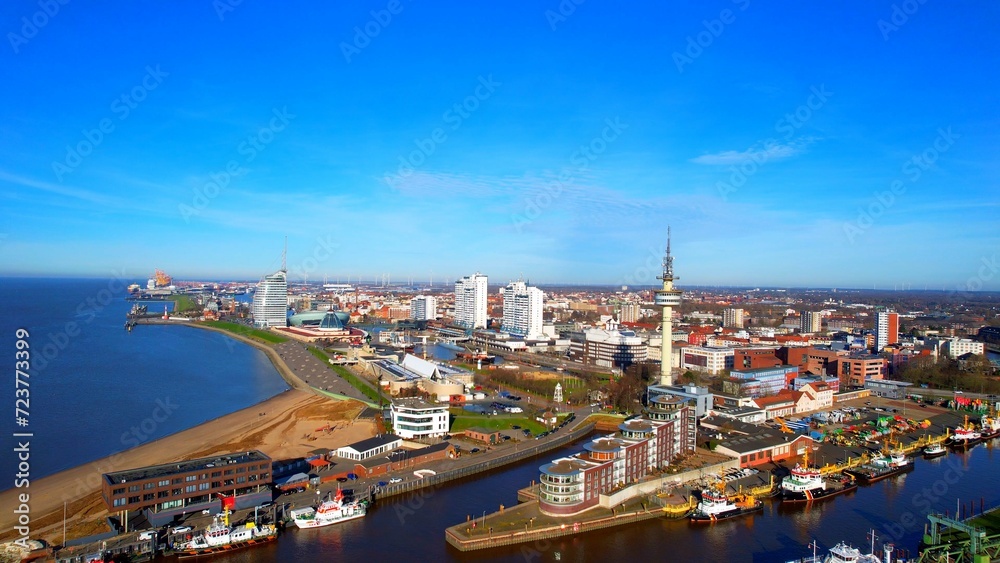 Bremerhaven - Germany - fantastic view over the city with its skyline