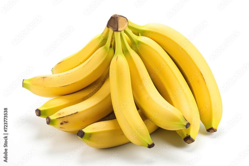 A bunch of bananas isolated on a white background.