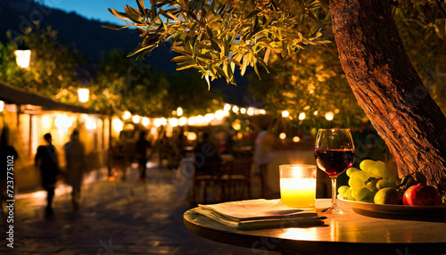 voyage dans le sud de la France en Provence jolie place de village, un soir d'été