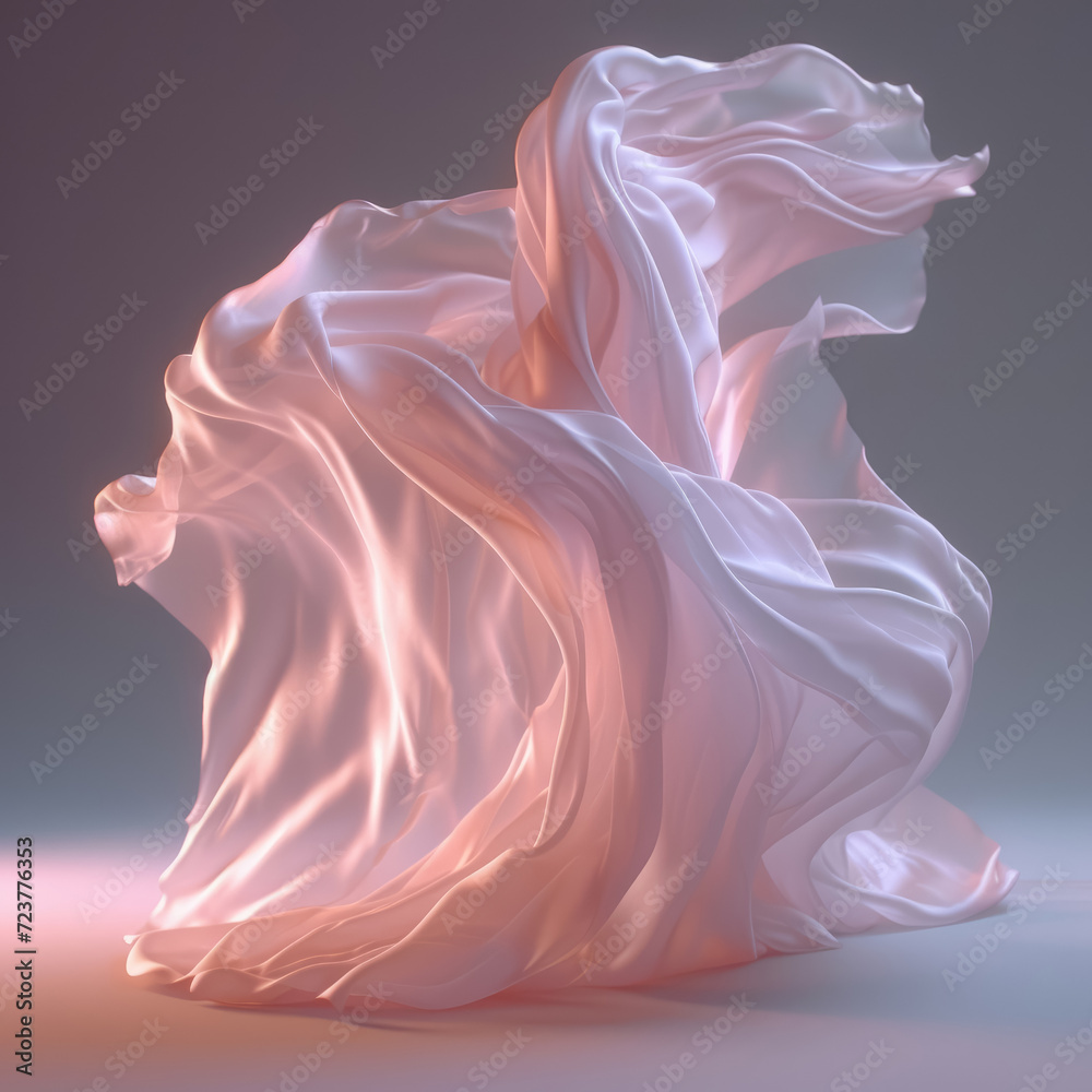 Flying fabric or silk isolated on air, Smooth elegant silk fabric , fashion and cosmetic beauty product Flying fabric or silk isolated on air, Smooth elegant silk fabric , fashion and cosmetic beauty product