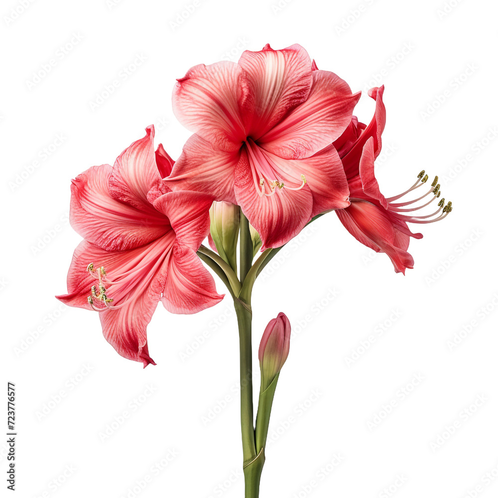 Fototapeta premium Amaryllis flower isolated on transparent background