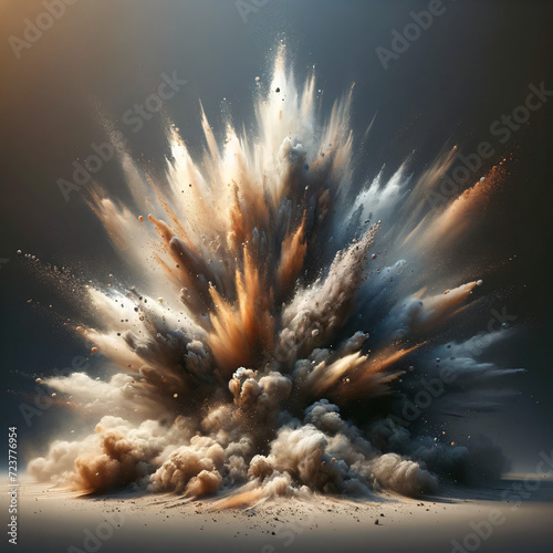Explosion of dust, Generative AI photo