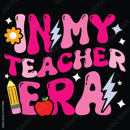 In my teacher era 100 days of School Shirt, Teacher Gift, School Shirt, Gift For Teacher, Shirt Gift for Teachers, Kindergarten Back days of School Shirt