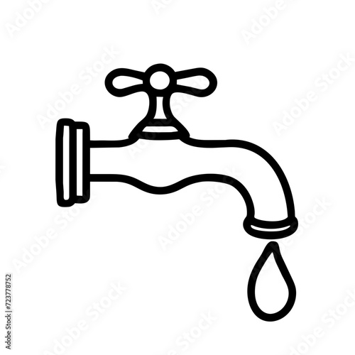 tap with drop of water. Vector illustration isolated on white