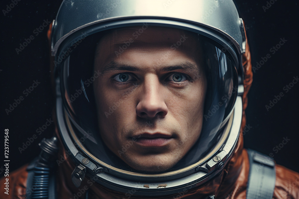 Generative AI picture of astronaut spaceman woman do space walk working space station in outer space futurism Generative AI picture of astronaut spaceman woman do space walk working space station in outer space futurism