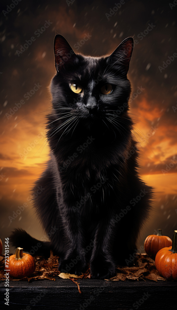 Halloween black cat abstract Halloween black cat abstract