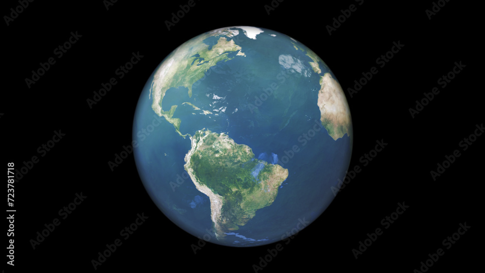 Realistic globe detail shot against a black background