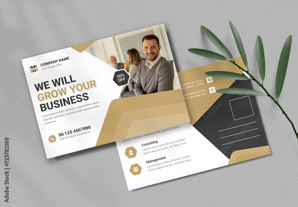 Post Card Design Layout Stock Template | Adobe Stock