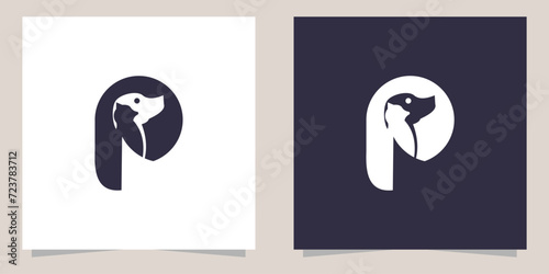 letter p with petshop logo design