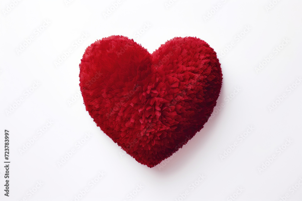 Health themed red heart shape isolated white background