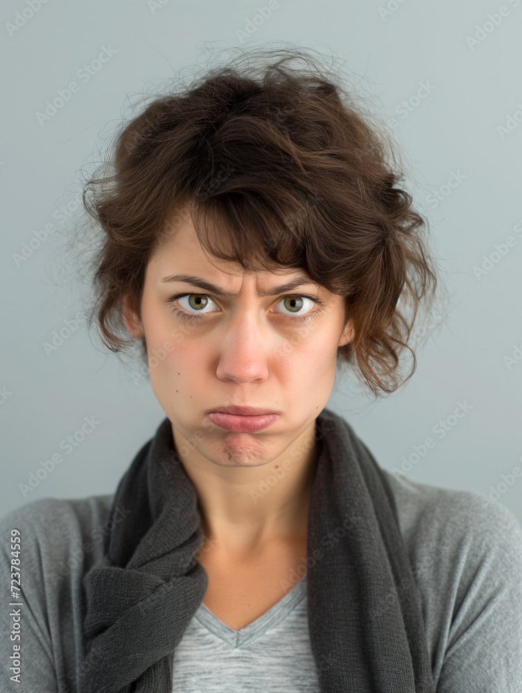 Head portrait of an expressive woman. Tired Head portrait of an expressive woman. Tired