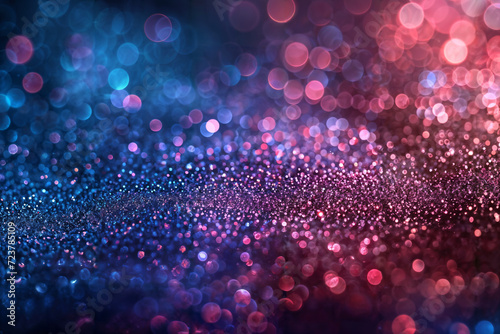 Abstract Bokeh Lights in Blue and Red Hues. Created with Generative AI