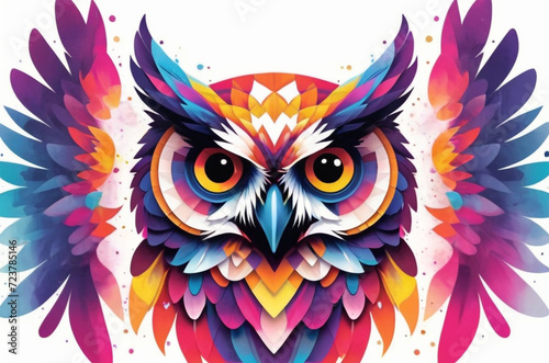 Vibrant Vector Owl: A Colorful Expression