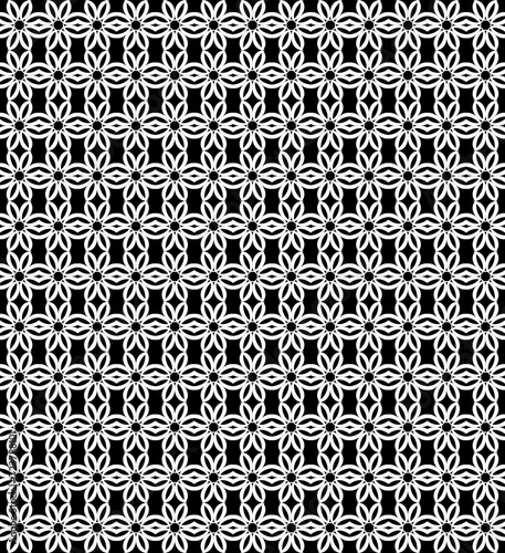 black and white seamless background flower textile art damask wallpaper texture fabric vector.