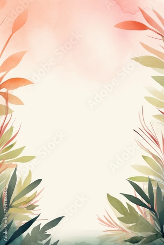 Leaves Painting on White Background