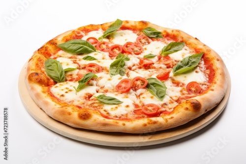 colorful pizza background on white background