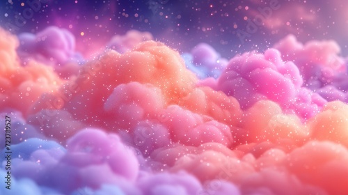 Pastel clouds with a sparkling cosmic effect
