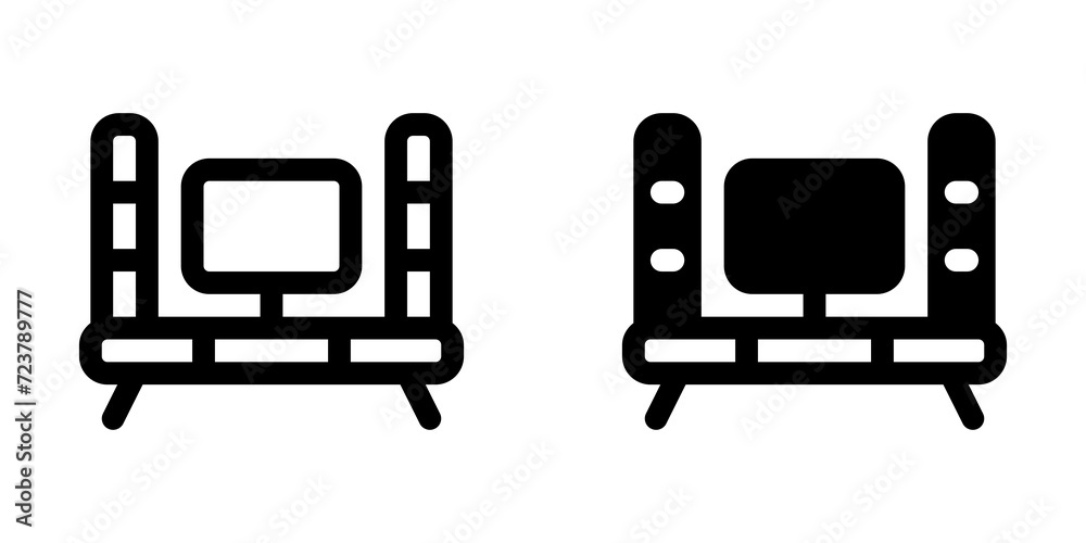 Editable tv set, entertainment center vector icon. Part of a big icon set family. Perfect for web and app interfaces, presentations, infographics, etc Editable tv set, entertainment center vector icon. Part of a big icon set family. Perfect for web and app interfaces, presentations, infographics, etc
