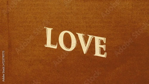 Cartoon style animation word Love
