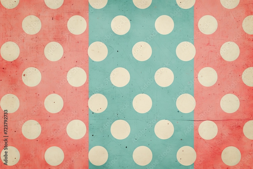Retro polka dot pattern with pastel pink and turquoise stripes Retro polka dot pattern with pastel pink and turquoise stripes