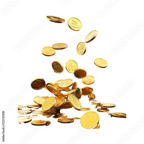 Gold Coins Falling, A Glittering Shower of Wealth