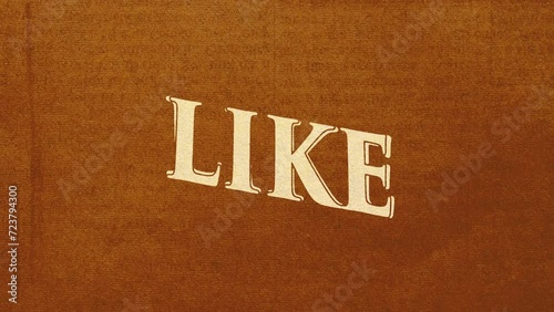 Cartoon style animation word Like