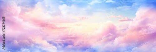 colorful watercolor background with pink clouds