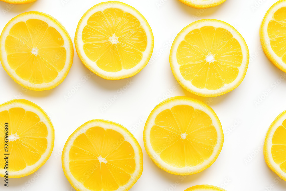 Lemon slices, isolated white background Lemon slices, isolated white background