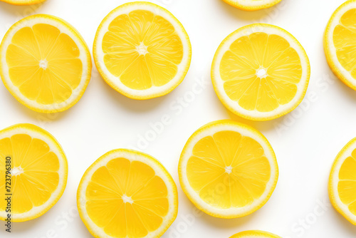 Lemon slices, isolated white background