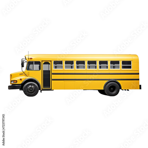 Yellow School Bus on White Background