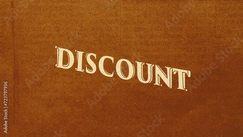 Cartoon style animation word Discount