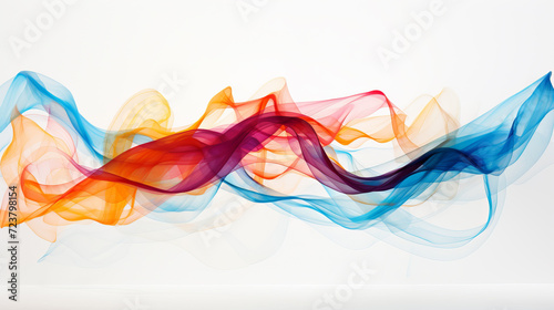 paint colorful smoke wavy object. wavy passing line of smoke on pure white background. colorful smoke colors. color lines