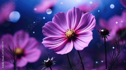 A close up shot of a pink flower in a field. Perfect for nature enthusiasts and floral-themed designs