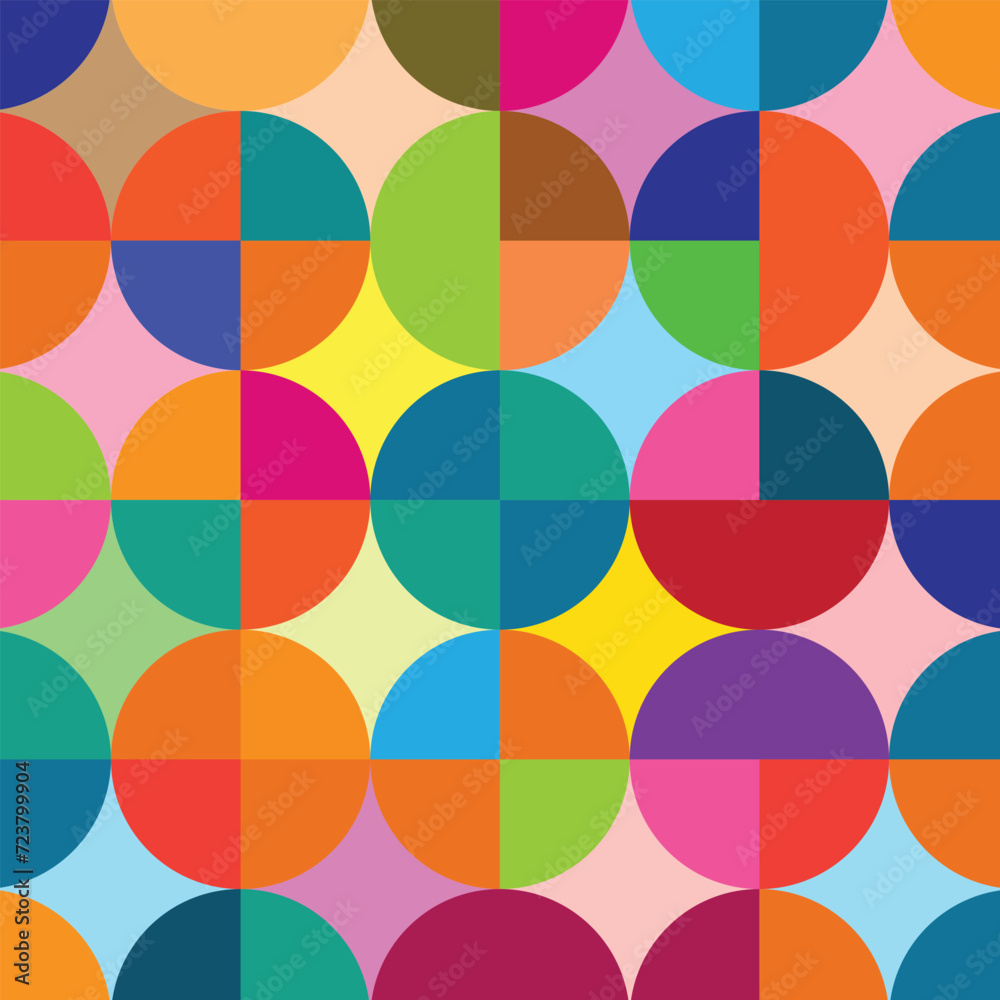 Vector seamless geometric round shape pattern design Vector seamless geometric round shape pattern design