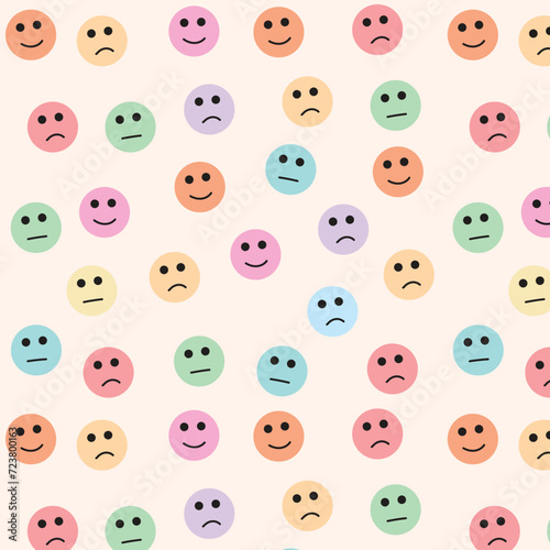 Vector seamless emoji pattern design
