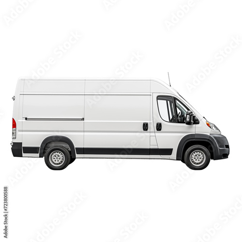 White Van Parked on White Background