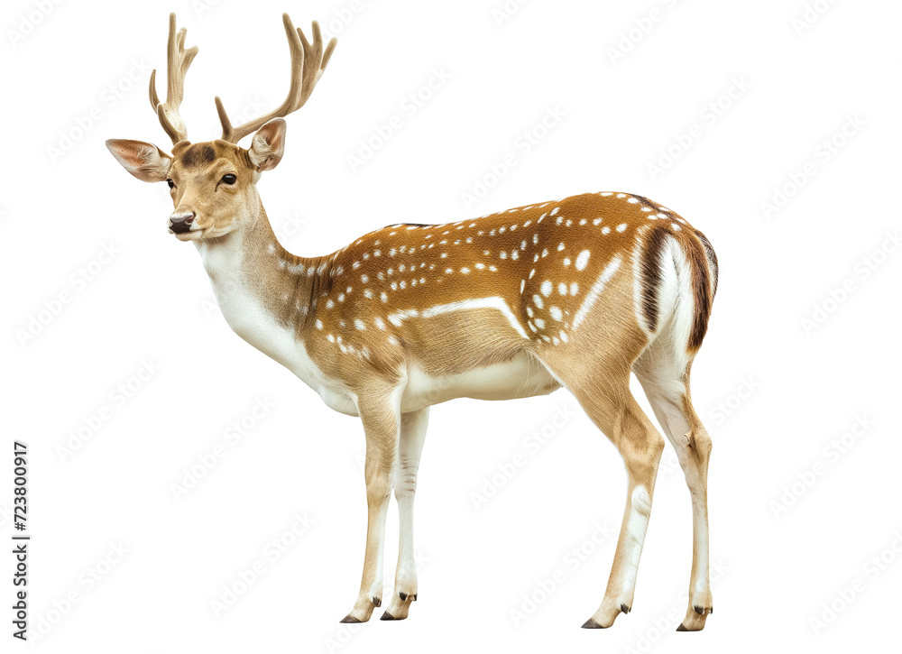White-tailed buck or deer isolated on white transparent background, png White-tailed buck or deer isolated on white transparent background, png