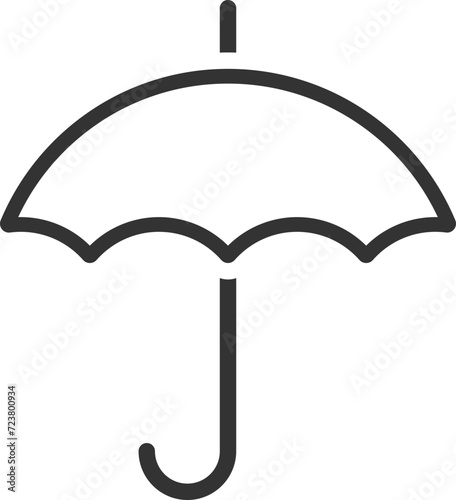 Umbrella icon vector. Rain protection. Concept for insurance company. Black and white silhouette flat design