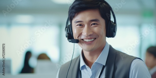 A man wearing headphones and a vest. Suitable for music, technology, or fashion-related projects