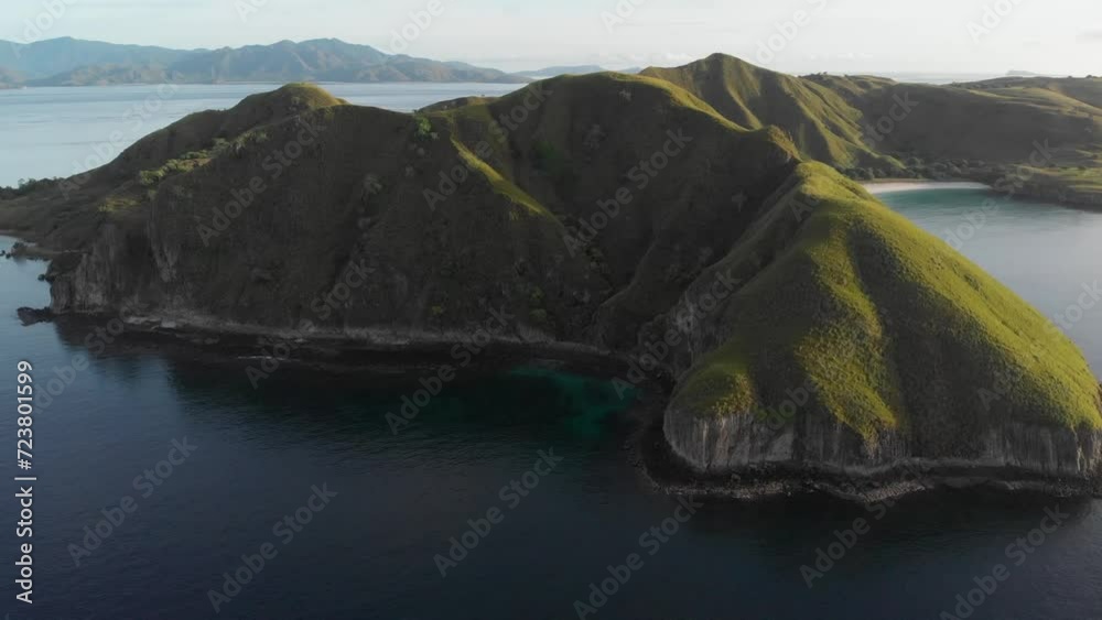 Aerial Views taken with a Drone in the Komodo Archipelago in Indonesia Aerial Views taken with a Drone in the Komodo Archipelago in Indonesia